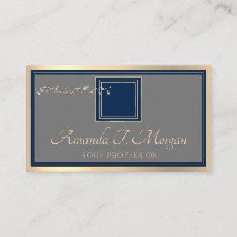 Abstract Event Planner Golden Frame Gray Blue Navy