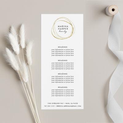 Abstract Faux Gold Logo | Pricing or Services Rack Card
