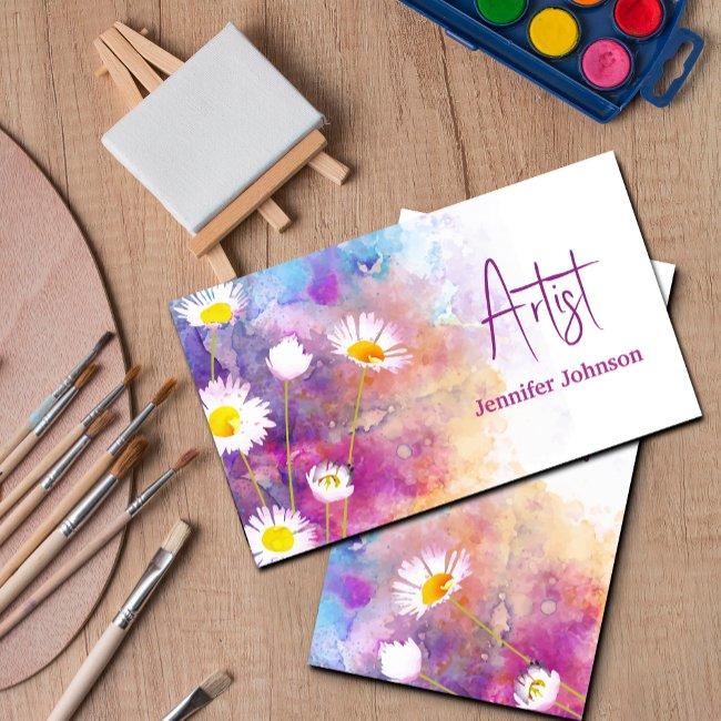 Abstract Flowers Paint Watercolor Artist