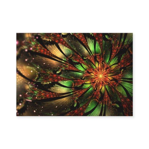 Abstract fractal flower design.   referral card