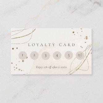 Abstract Glitter Ivory Gold 6 Punch Loyalty