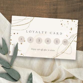 Abstract Glitter Ivory Gold 6 Punch Loyalty