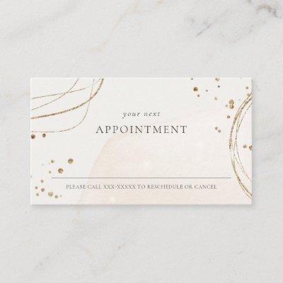 Abstract Glitter Ivory Gold Appointment Reminder