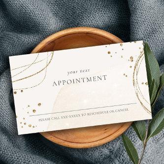 Abstract Glitter Ivory Gold Appointment Reminder