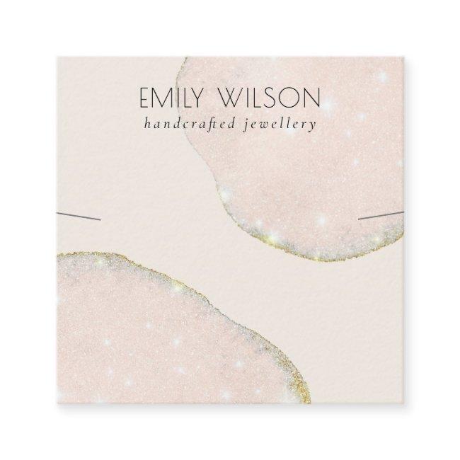 Abstract Glitter Rose Gold Necklace Band Template Square