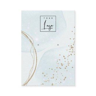 Abstract Gold Aqua Blue Stud Earring Logo Display