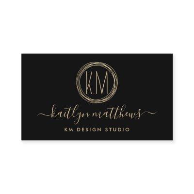 Abstract Gold Circles Monongram