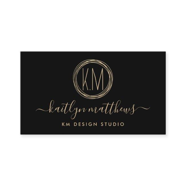 Abstract Gold Circles Monongram