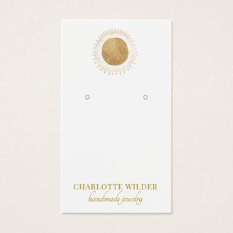 Abstract Gold Foil Circle Earring Display Card