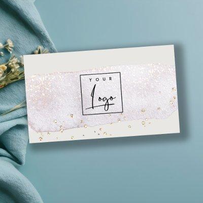 Abstract Gold Lilac Brush Stoke Watercolor Logo