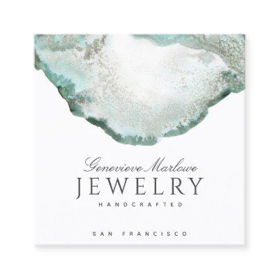 Abstract Green Agate Jewelry Designer Square