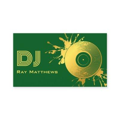 Abstract Green Gold Music Disc DJ