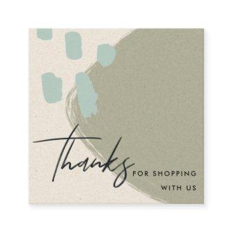 ABSTRACT GREY BLUE KRAFT SCANDI THANK YOU LOGO SQUARE