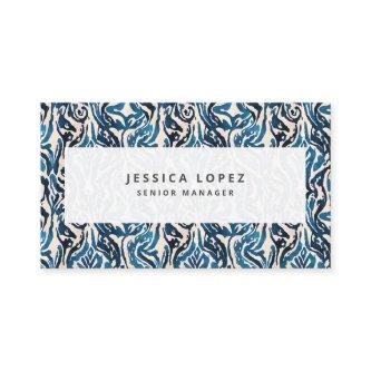 Abstract Ikat Blue Watercolor Professional Generic