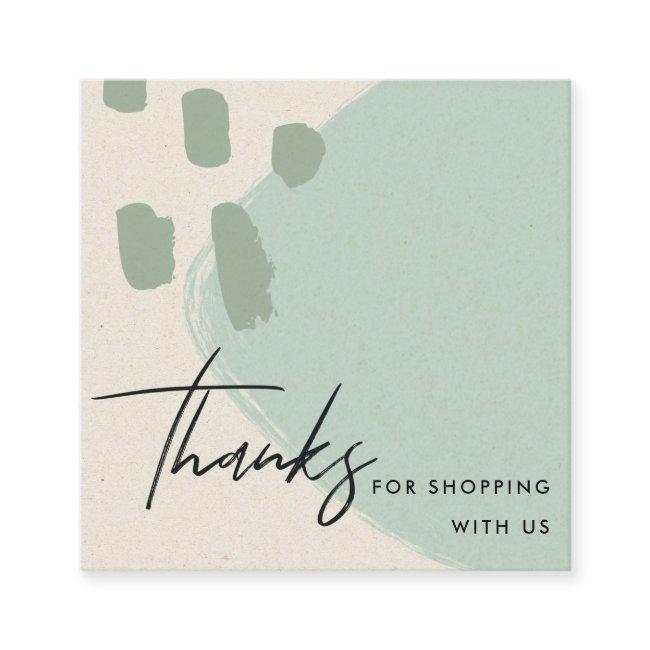 ABSTRACT IVORY BLUE KRAFT SCANDI THANK YOU LOGO SQUARE