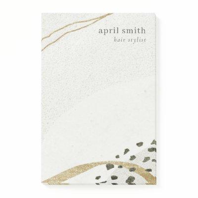 Abstract Ivory Gold Black Grey Stone Texture Post-it Notes