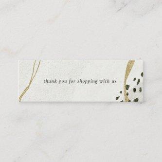 Abstract Ivory Gold Black Grey Stone Thank You Mini
