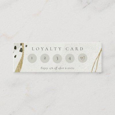 Abstract Ivory Gold Grey Stone 5 Punch Loyalty Mini