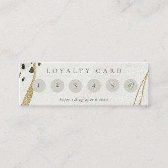 Abstract Ivory Gold Grey Stone 6 Punch Loyalty Mini