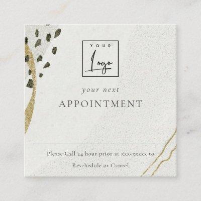 Abstract Ivory Gold Logo Appointment Reminder Square
