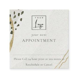 Abstract Ivory Gold Logo Appointment Reminder Square