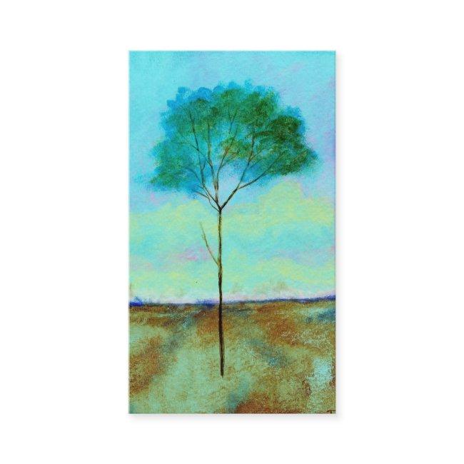 Abstract Landscape Art Lone Skinny Tree Painting