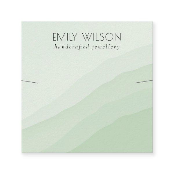 Abstract Lime Green Waves Necklace Band Template Square