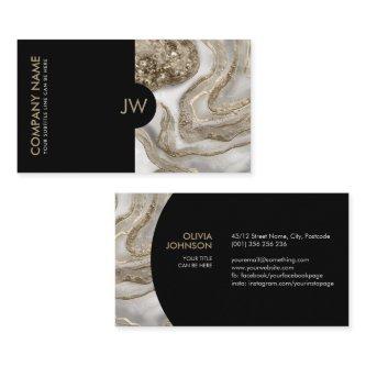 Abstract Liquid White Marble and gold