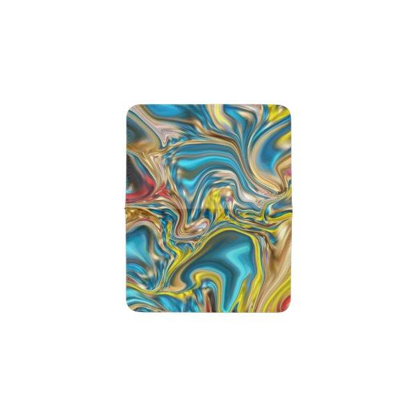 abstract marble swirls yellow teal turquoise blue card holder