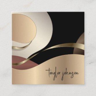 Abstract Metallic Pattern with Monogram Square