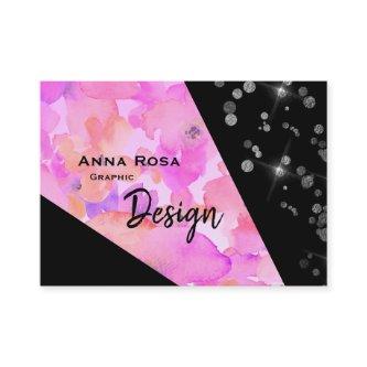 *~* Abstract Modern Pink Glitter Geometric Floral