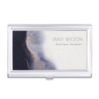 Abstract Navy Black Gold Foil Watercolor Wash  Case