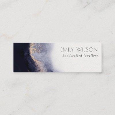 Abstract Navy Black Gold Foil Watercolor Wash Mini