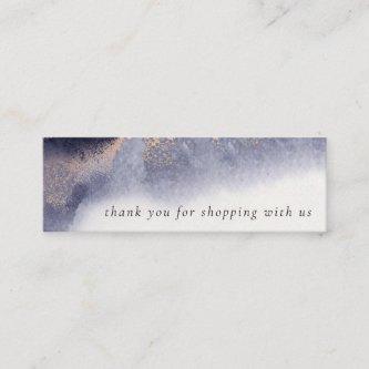 Abstract Navy Black Gold Watercolor Thank You Mini