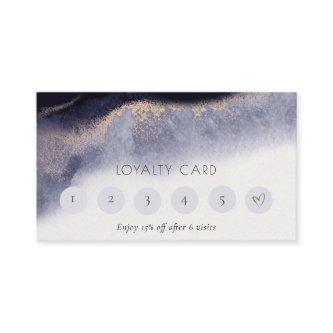 Abstract Navy Gold Watercolor 6 Punch Loyalty