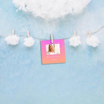 Abstract OMBRÉ Geometry Custom Photo Pink Square