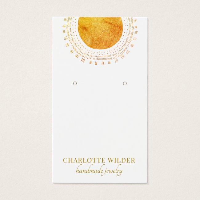 Abstract Orange Gold Sun Foil Earring Display Card