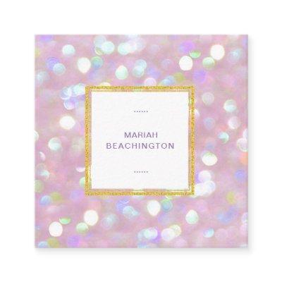 *~* Abstract Pastel Dusty Rose Lavender Bokeh Dots Square