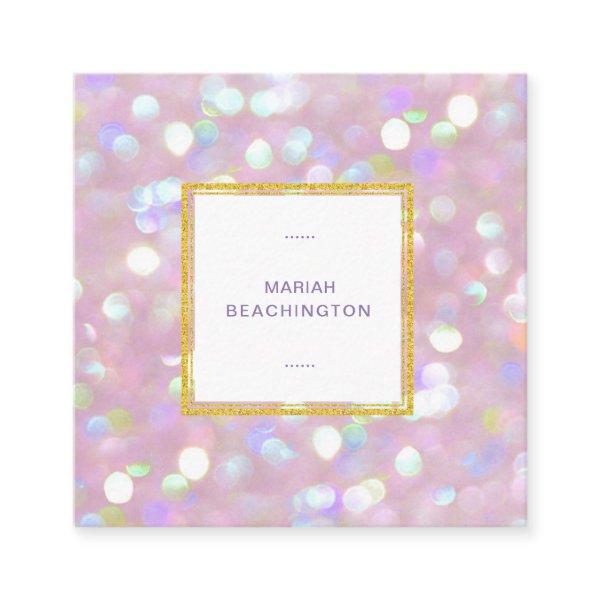 *~* Abstract Pastel Dusty Rose Lavender Bokeh Dots Square