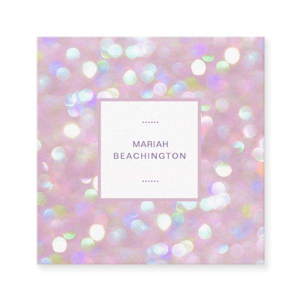 *~* Abstract Pastel Dusty Rose Lavender Bokeh Dots Square