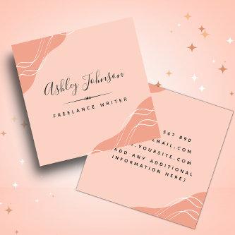Abstract Pastel Peach Color Freelance Writer Boho  Square