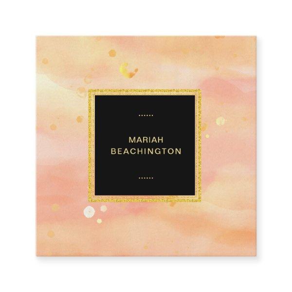 *~* Abstract Pastel Peach Gold Bubbles Dots Square