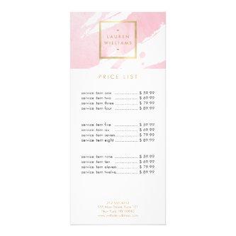 Abstract Pastel Pink Watercolor Brushstrokes Rack Card