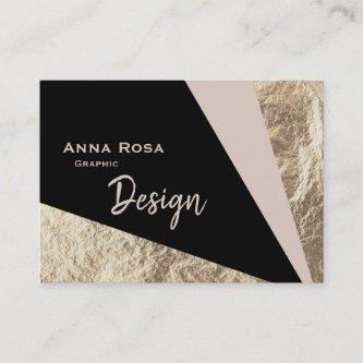 *~* Abstract Pink Blush Gold Foil Geometric