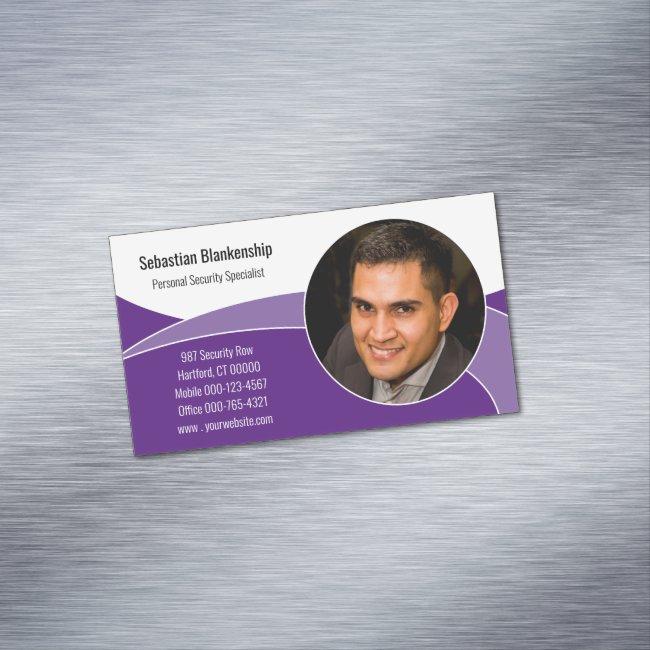 Abstract Purple Security Professional Custom Photo Magnet