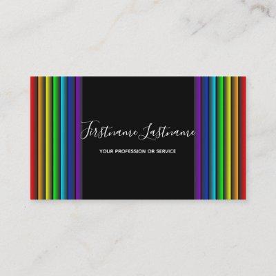 Abstract rainbow color lines calligraphy