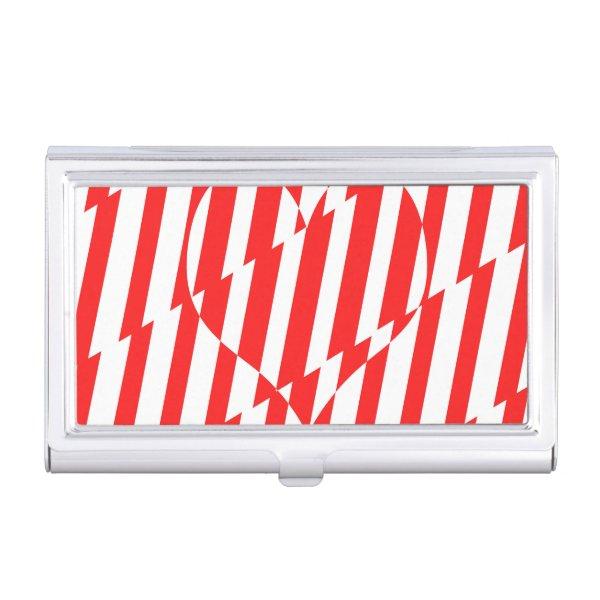 Abstract Red n White Stripes Valentine Heart  Case