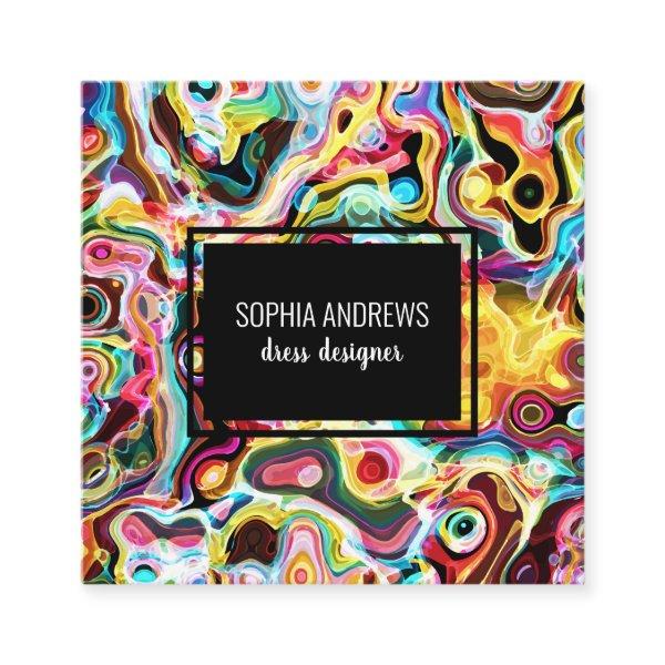 Abstract Retro Rainbow Psychedelic Lava  Square
