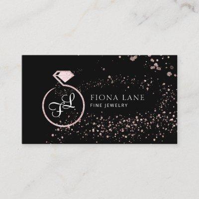 Abstract Rose Gold Paint Splatter Jewelry Logo