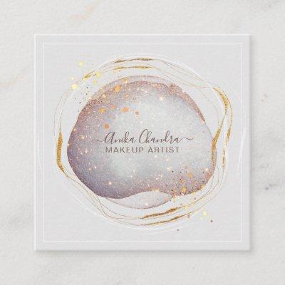 Abstract Rose Gold Watercolor Makeup Artist Square